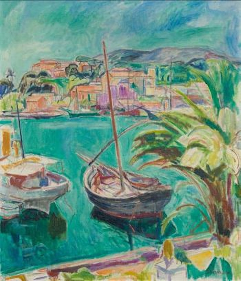 Harbour with sailing boats (Ischia) by Hans Purrmann