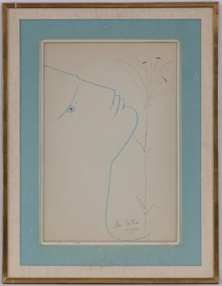Profil d'homme au lys by Jean Cocteau