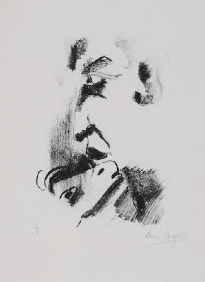 Profil d'homme à la chèvre by Marc Chagall