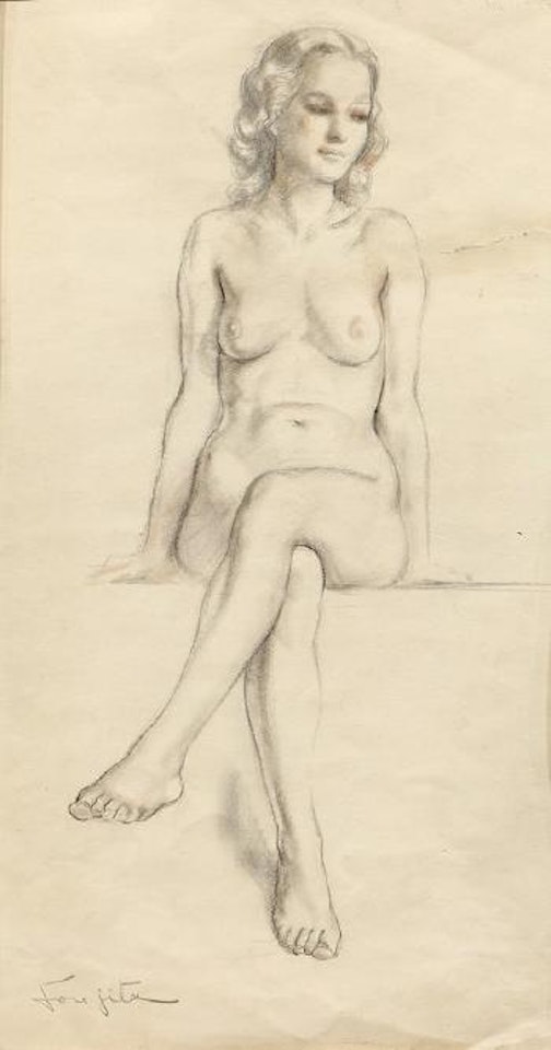 Female nude by Leonard Tsuguharu Foujita