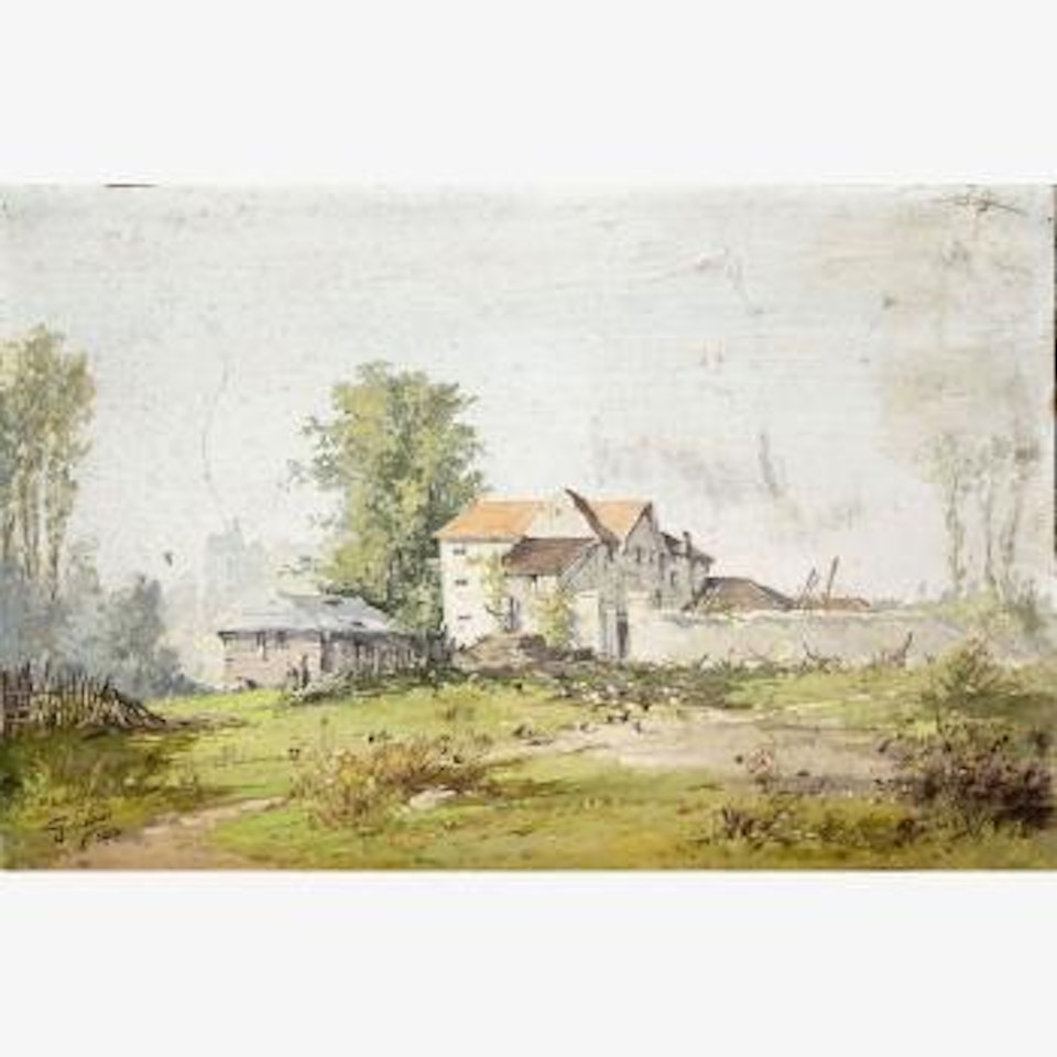 Devant la ferme by Eugene Galien-Laloue