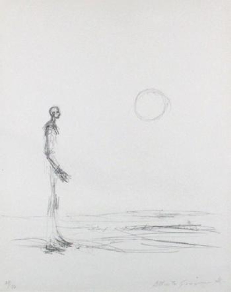 Man standing and sun (homme debout et soileil) (L.38) by Alberto Giacometti