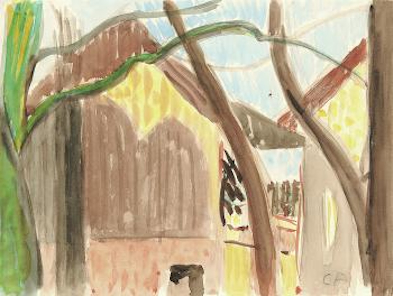 Haus hinter Bäumen by Cuno Amiet