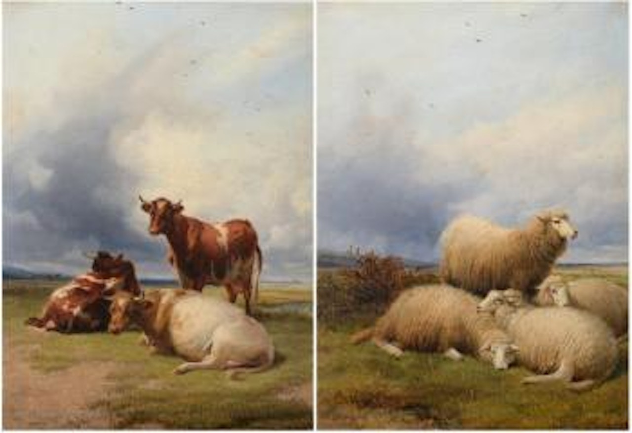 In the Home Meadows; Sweet Repose by Thomas Sidney Cooper