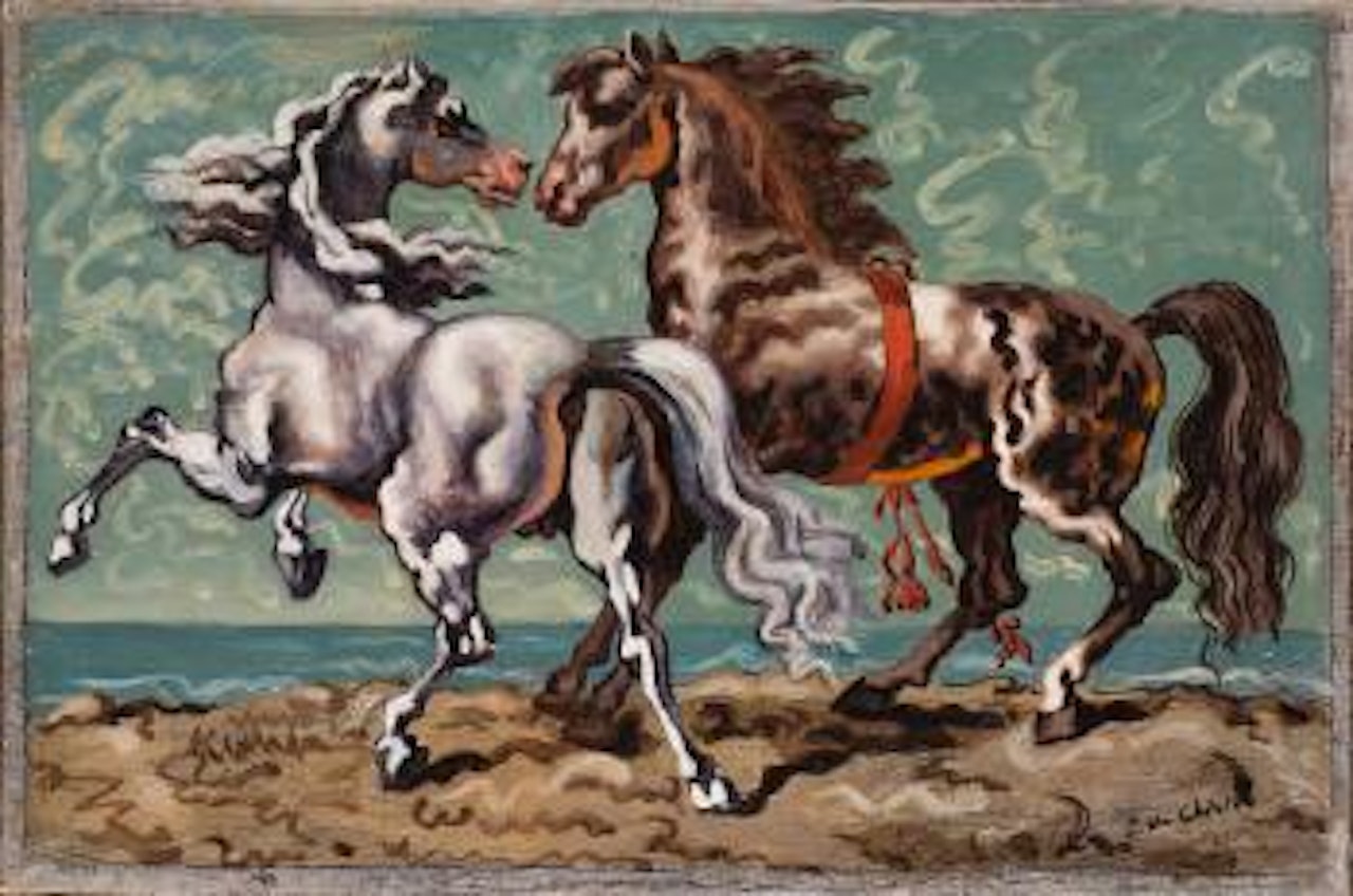 Due cavalli in riva al mare by Giorgio de Chirico