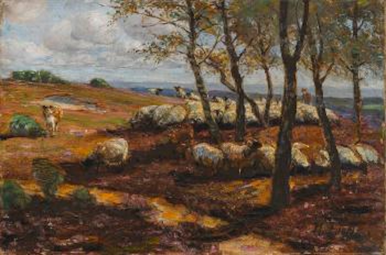 Heidschnucken in der Lüneburger Heide by Heinrich von Zugel