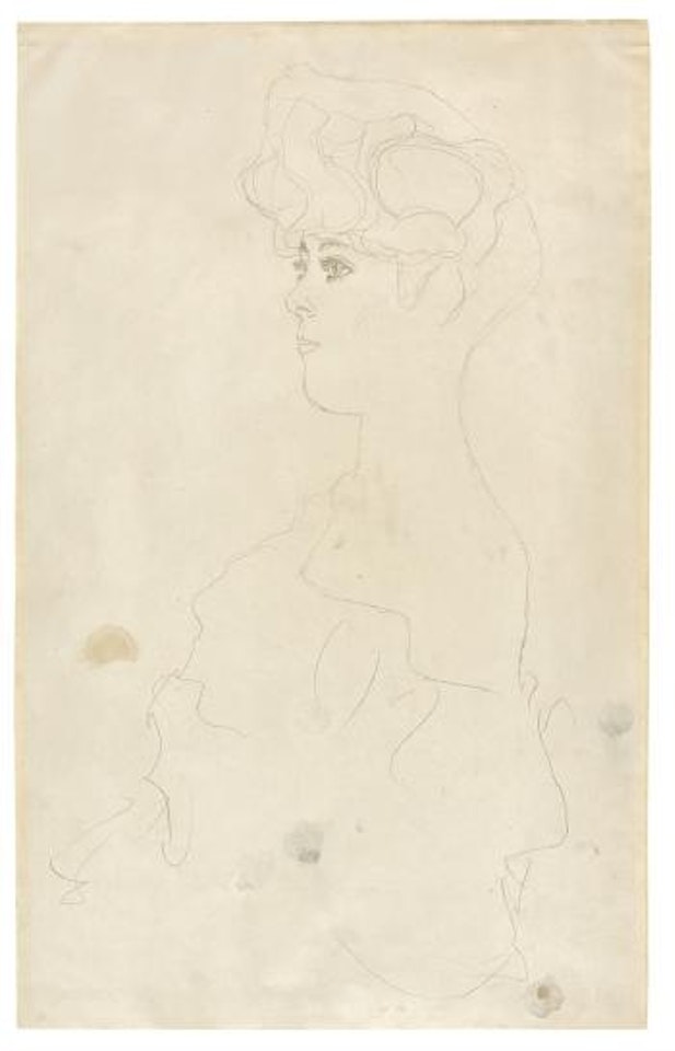 Brustbild Nach Links, Das Rechte Auge Noch Sichtbar (Bildnisstudie Einer Engländerin) by Gustav Klimt