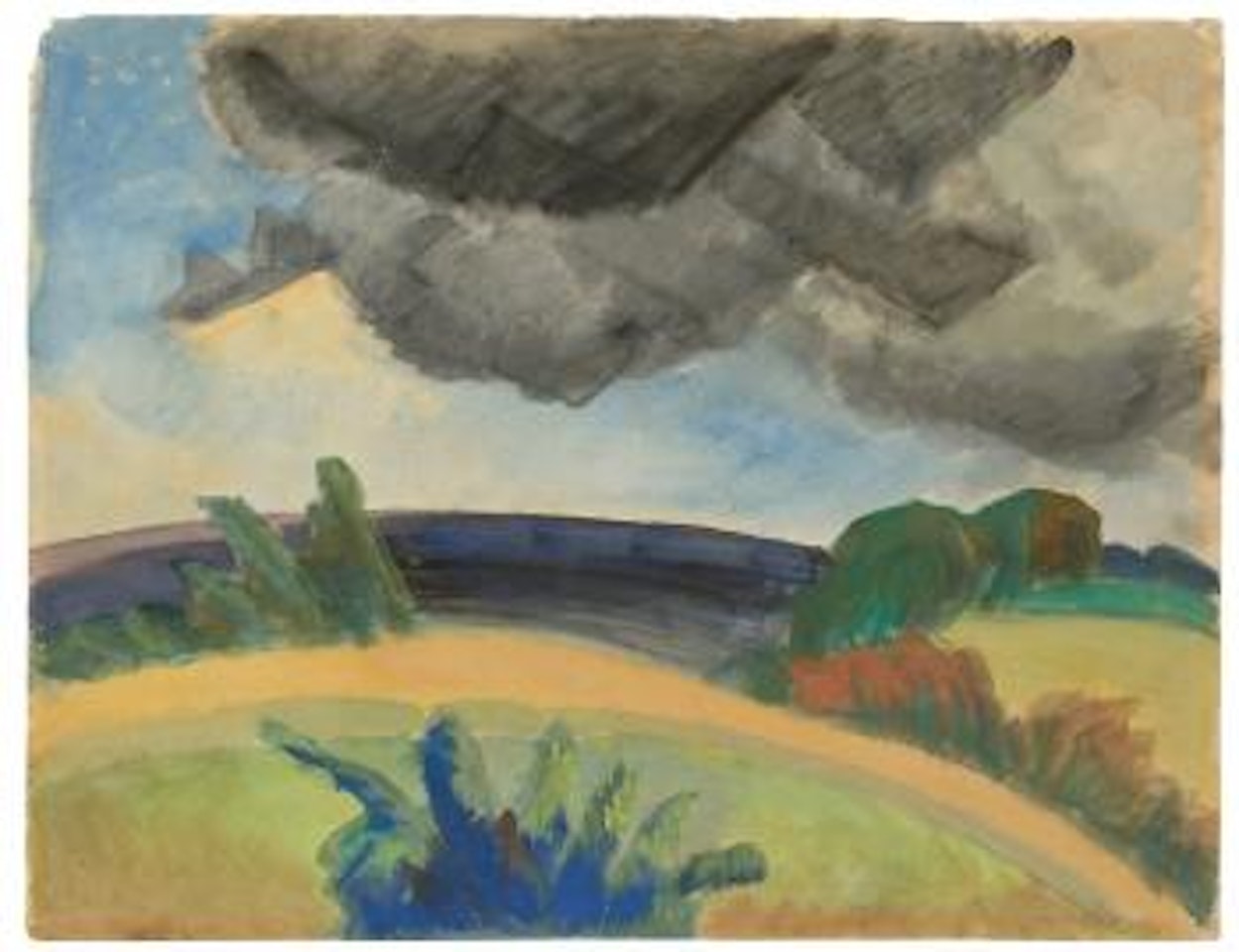 Dunkle Wolken (Landschaft An Der Förde) by Erich Heckel