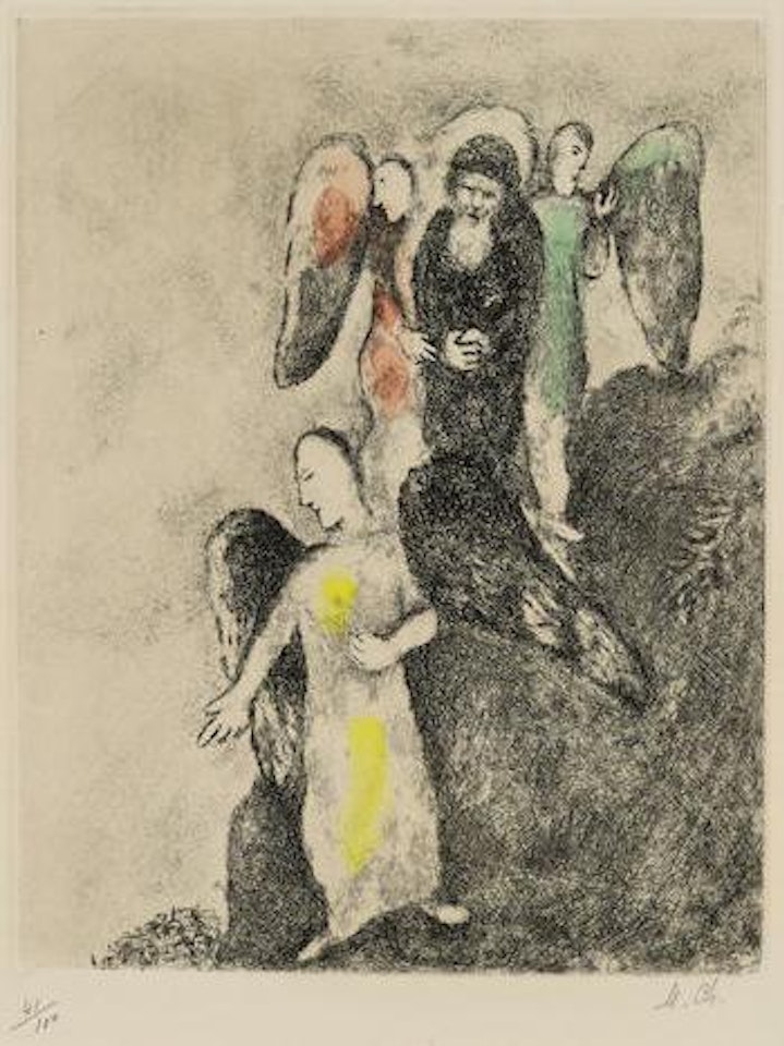 La descente vers Sodome by Marc Chagall