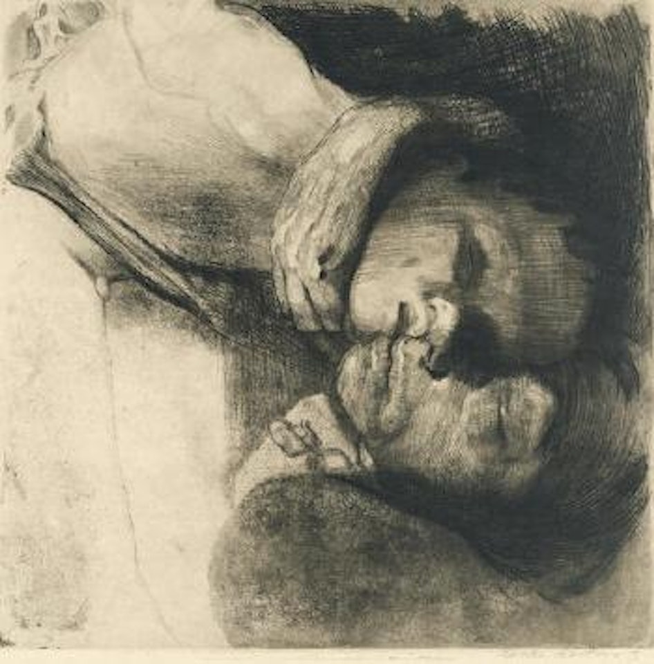Tod, Frau und Kind by Kathe Kollwitz