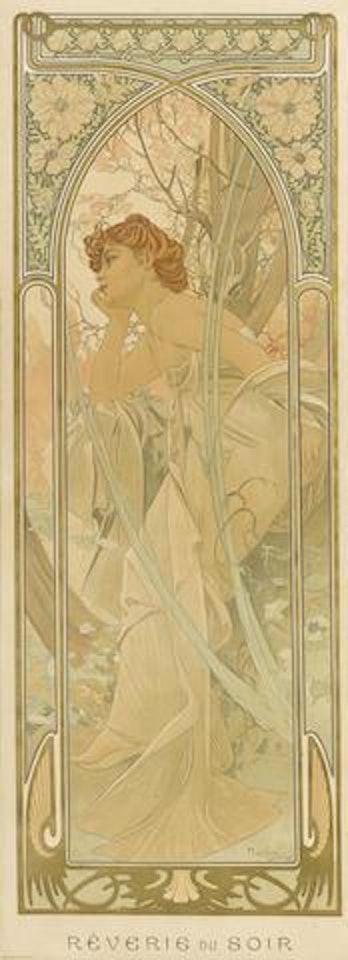 Reverie du soir, from Heures du jour by Alphonse Mucha
