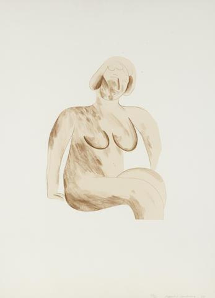Picture of a simple framed traditional nude drawing, pl. 5 from A Hollywood Collection by David Hockney