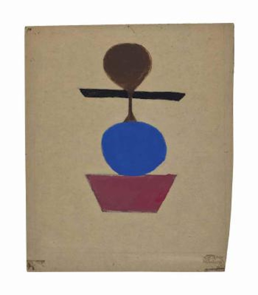 Red, Blue, Black and Brown Construction, 1939-1942 by Bill Traylor