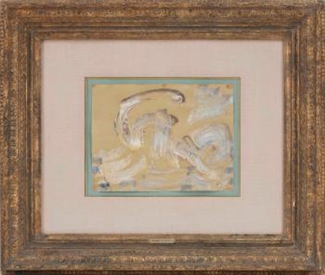 Abstract in yellow, white, and brown by Mark Tobey