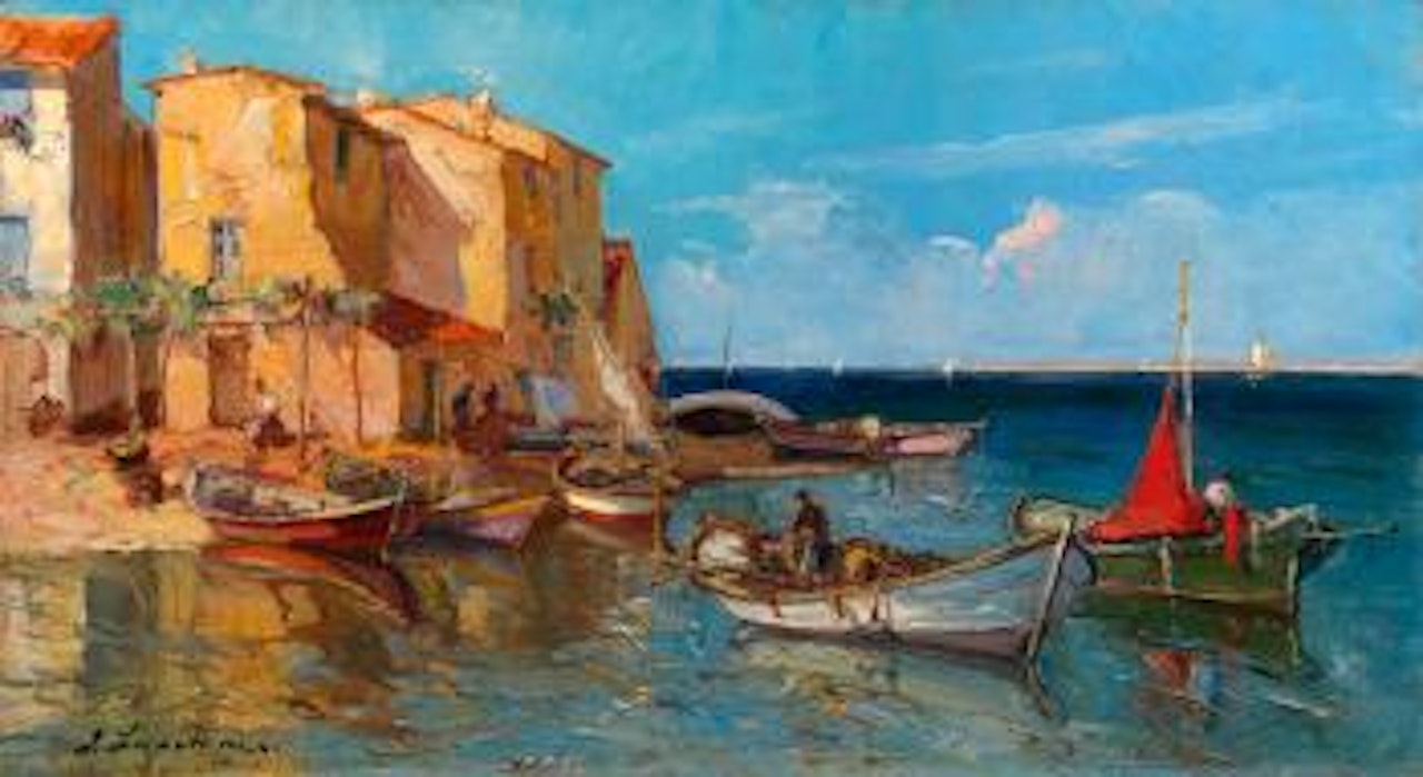 Fishing Village, Capri by Georgij Aleksandrovic Lapschin