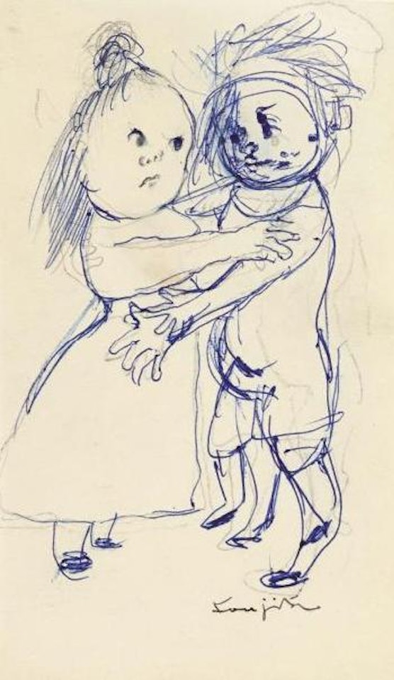 Couple d'enfants by Leonard Tsuguharu Foujita