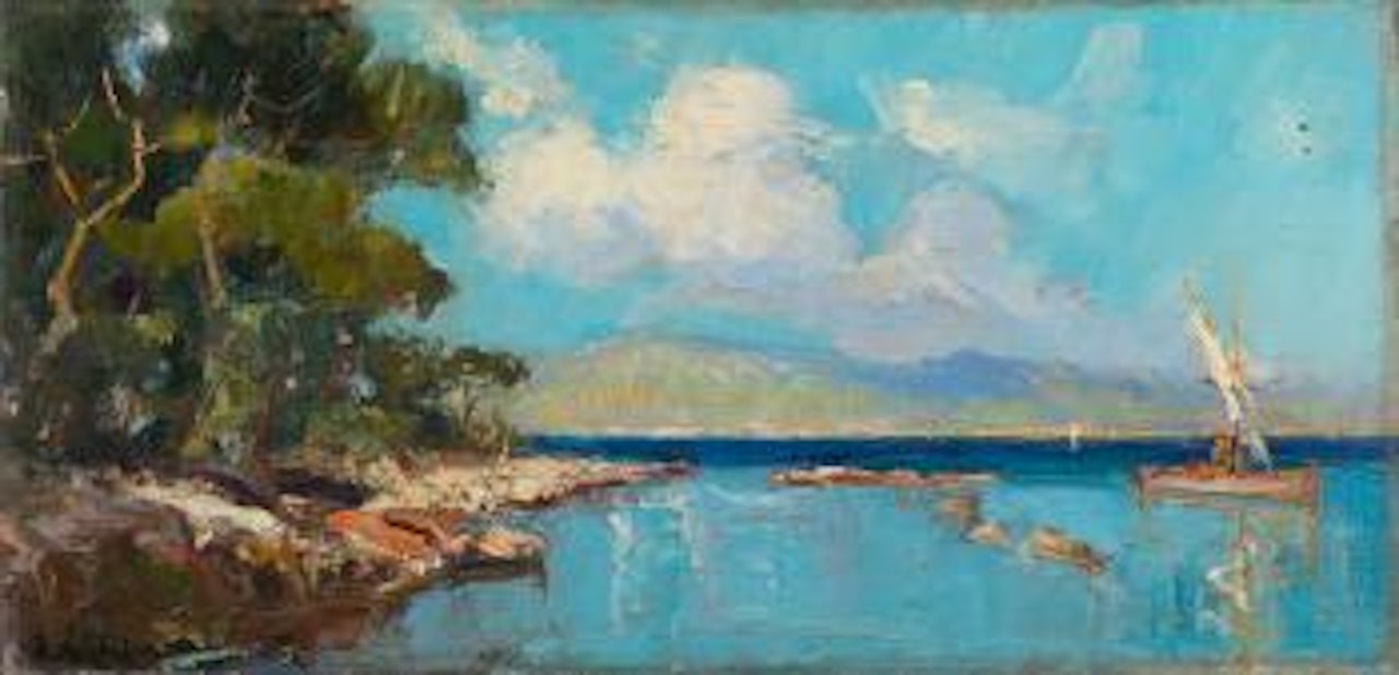 View of the Mediterranean Coast by Georgij Aleksandrovic Lapschin