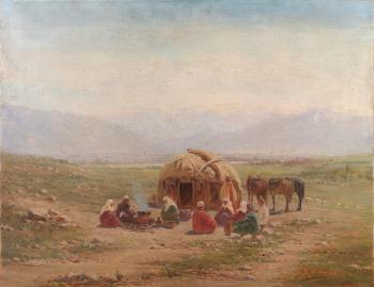 Scene by the Yurt by Richard Karlovich Zommer
