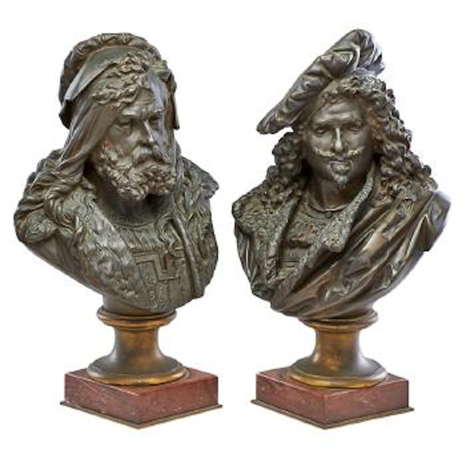 Bust of Rembrandt; Bust of Albrecht Durer by Albert-Ernest Carrier-Belleuse