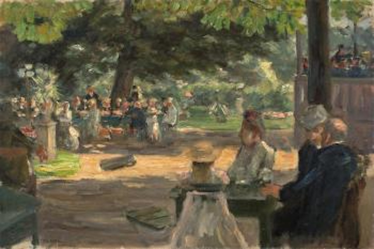 Studie Zum 'Restaurationsgarten in Leiden' by Max Liebermann