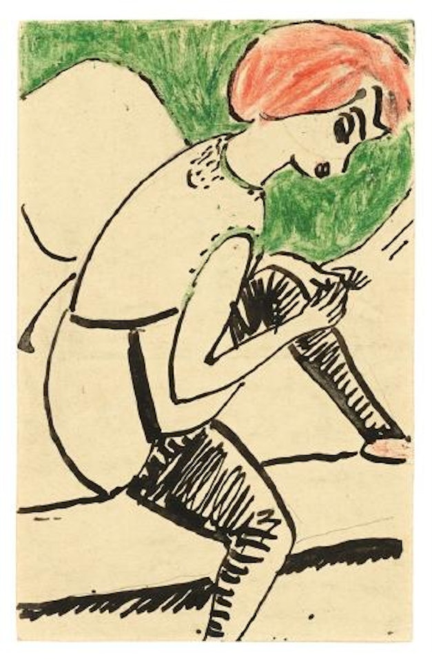 Sich Ankleidende Frau by Erich Heckel