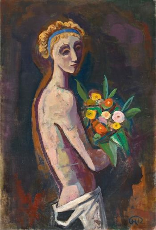 Mädchen mit Blumen by Karl Hofer