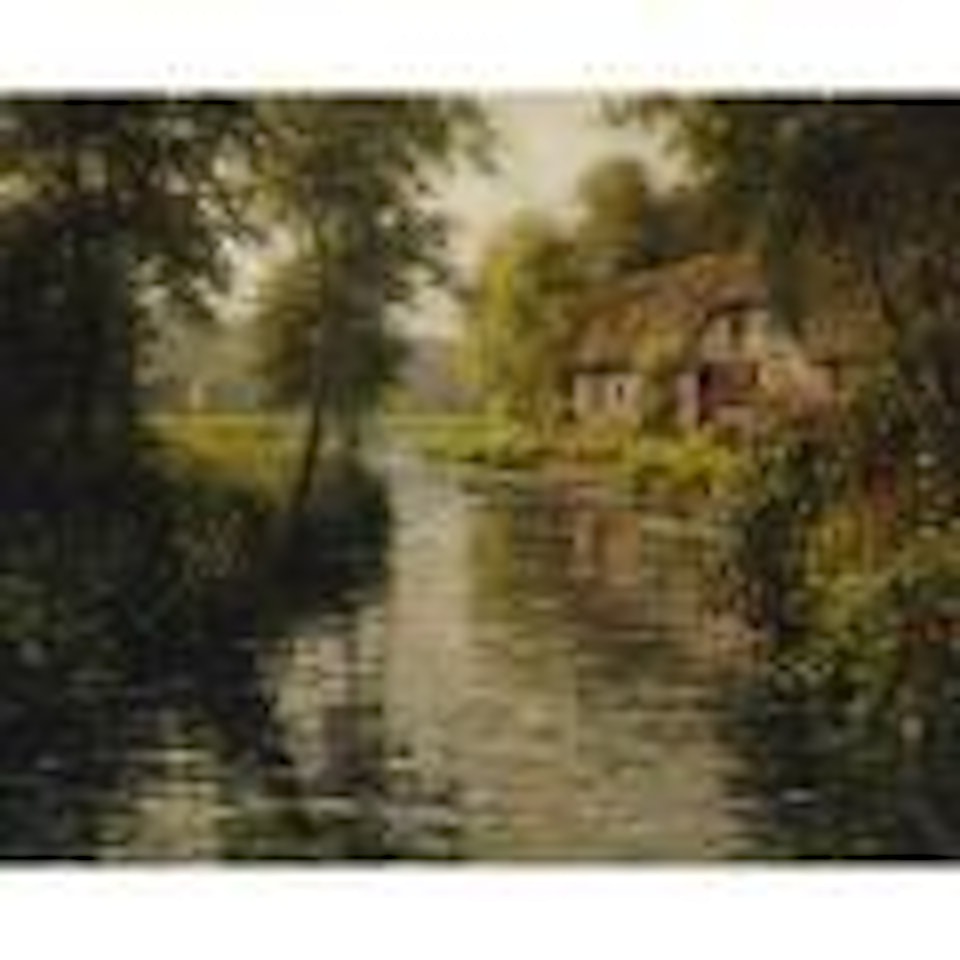 Cottage in Bloom on a River Bank in Normandy by Louis Aston Knight