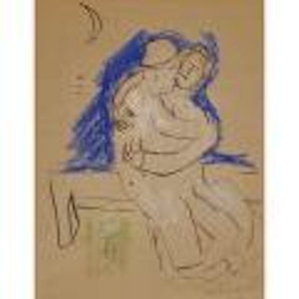 Couple Sur Un Banc by Marc Chagall