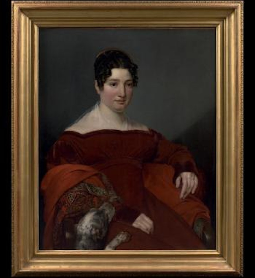 Portrait de femme et de son chien by Claude Marie Dubufe
