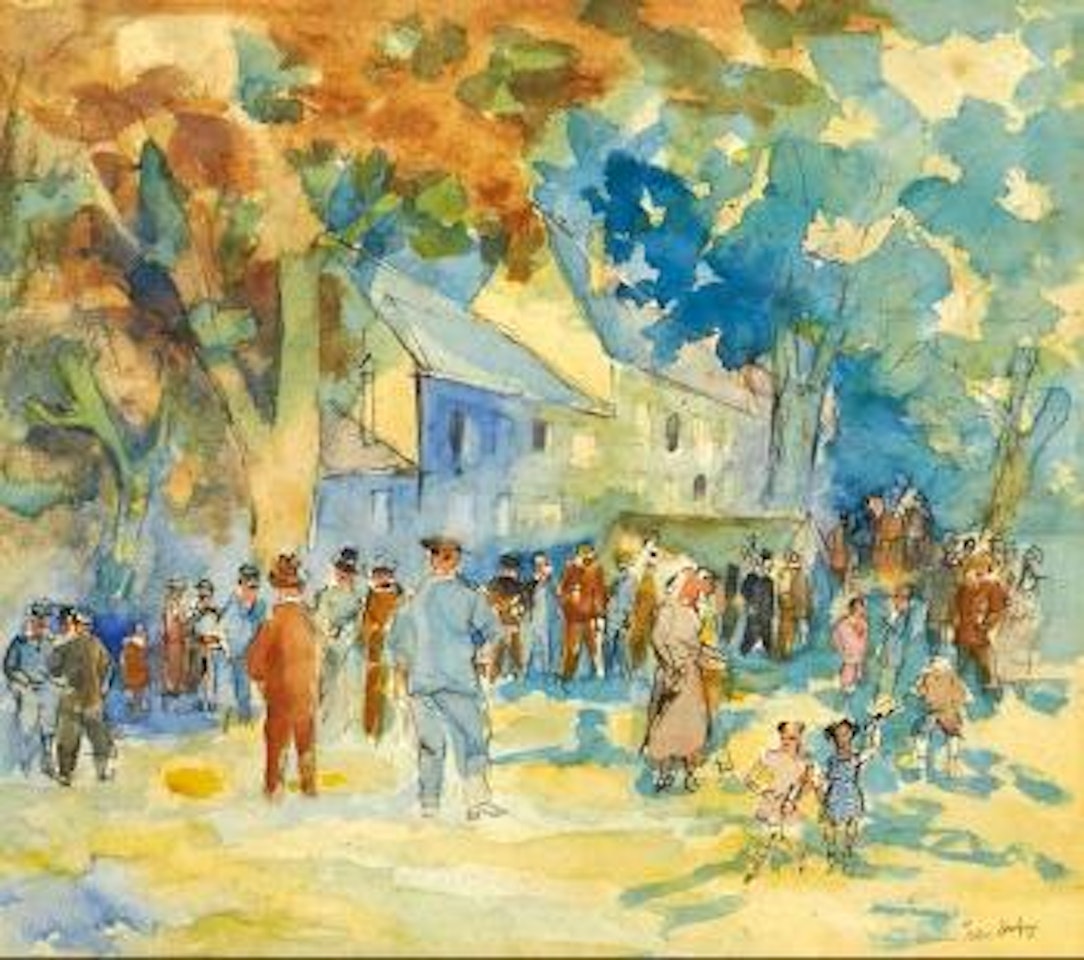 Place de village animée by Jean Dufy