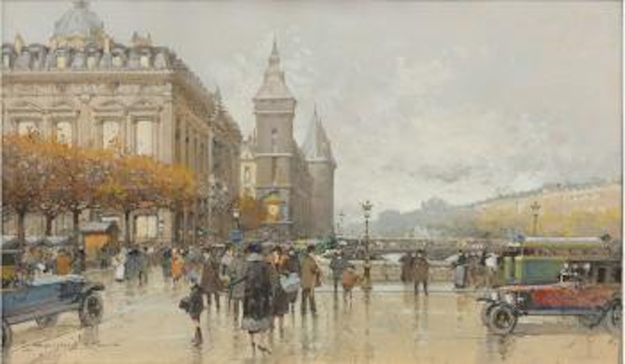 Le Palais de Justice by Eugene Galien-Laloue