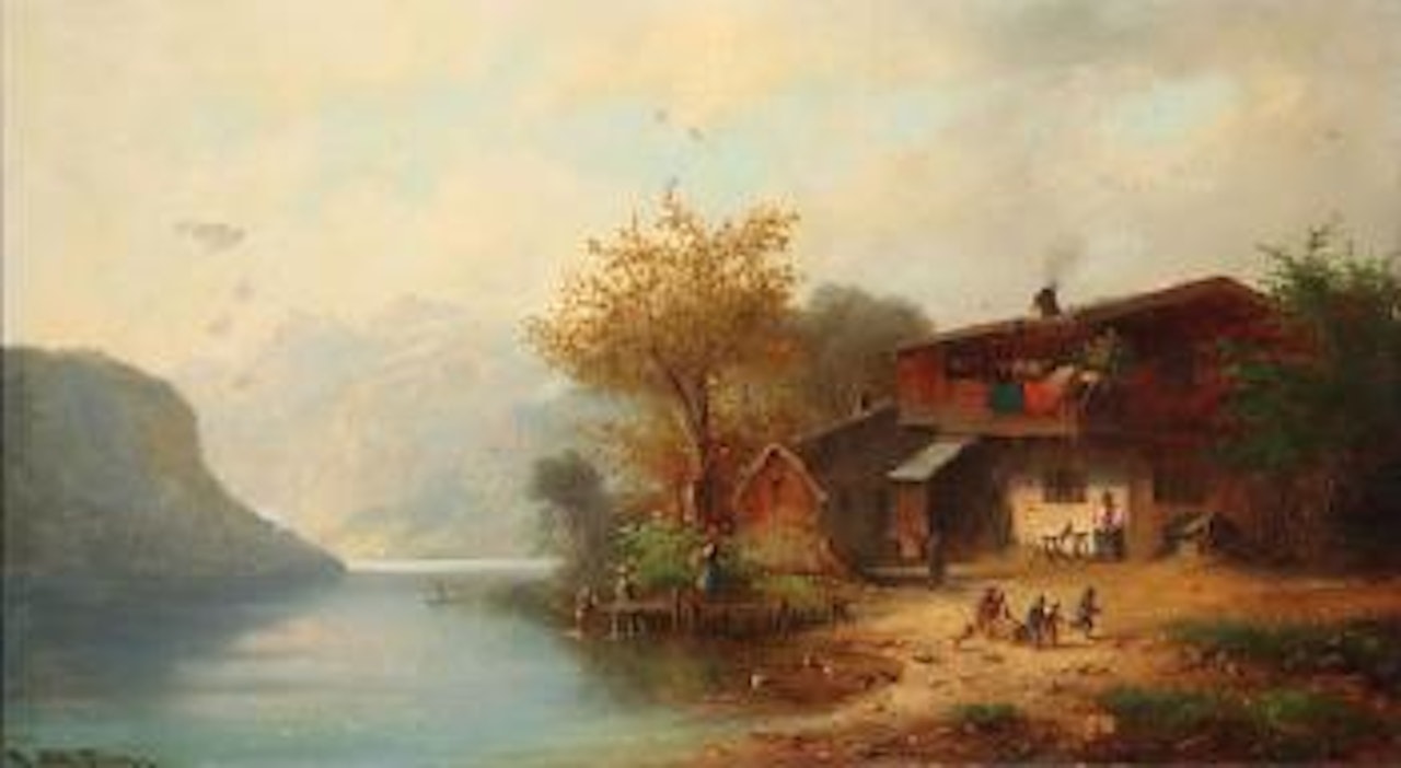 Alpine Lakeside Cottage by Anton Doll