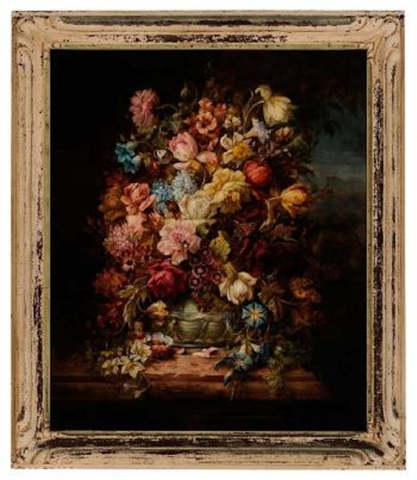 Still Life with Peonies, Tulips, Primrose, Morning Glory by Hans Zatzka
