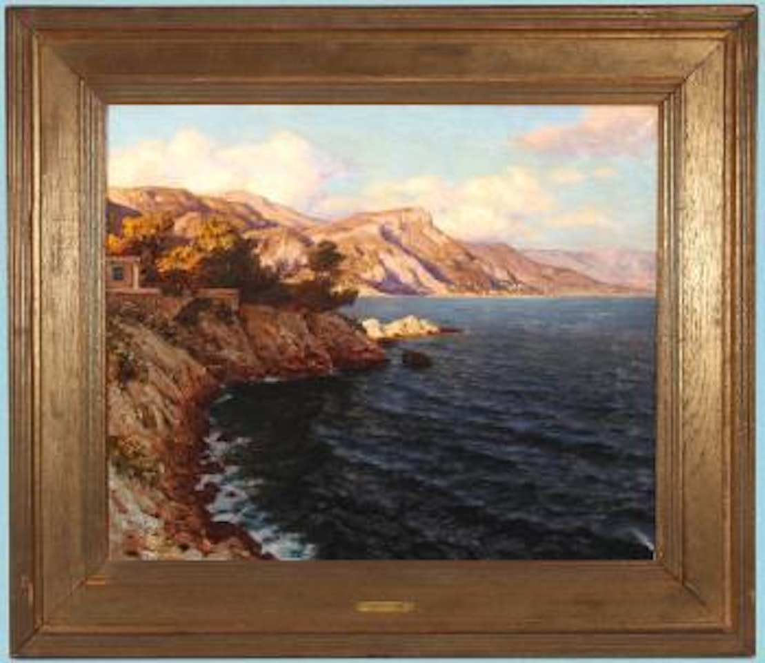 Expansive mediterranean seascape -probably Capri or Sorrento by Ivan Fedorovich Choultse