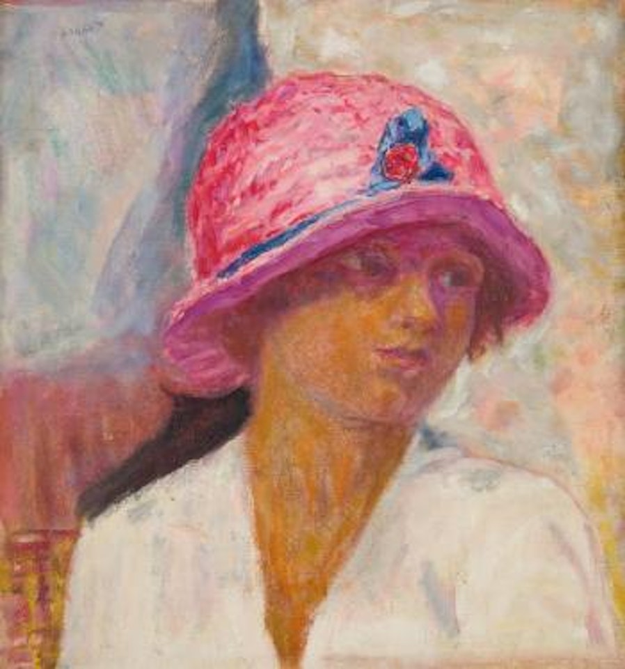 Jeune femme au chapeau rose by Pierre Bonnard