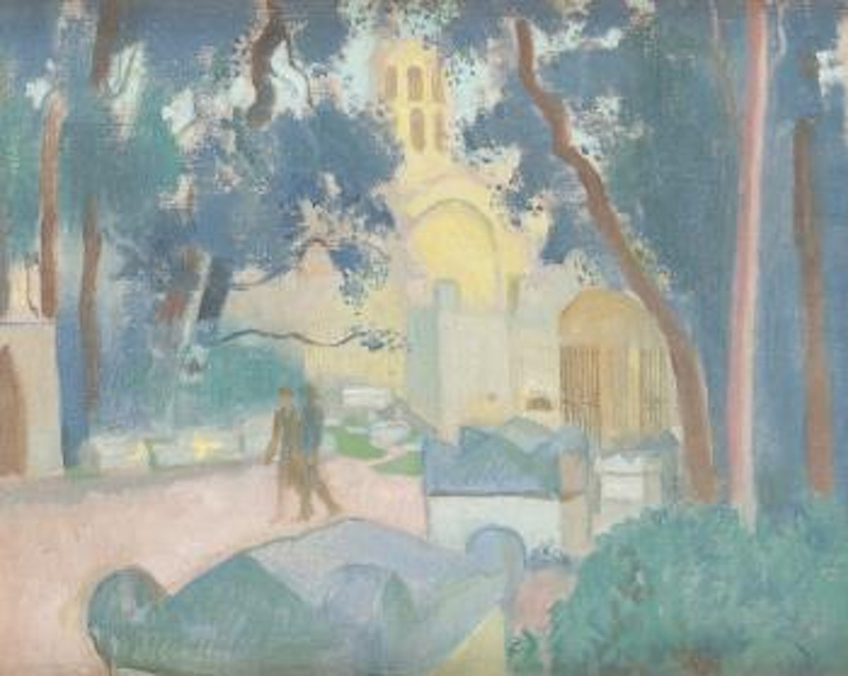 Les Alyscamps (Allée des sarcophages devant l’église Saint Honoré à Arles) by Maurice Denis