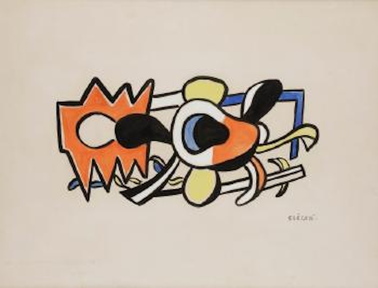 Projet pour une sculpture polychrome céramique by Fernand Leger