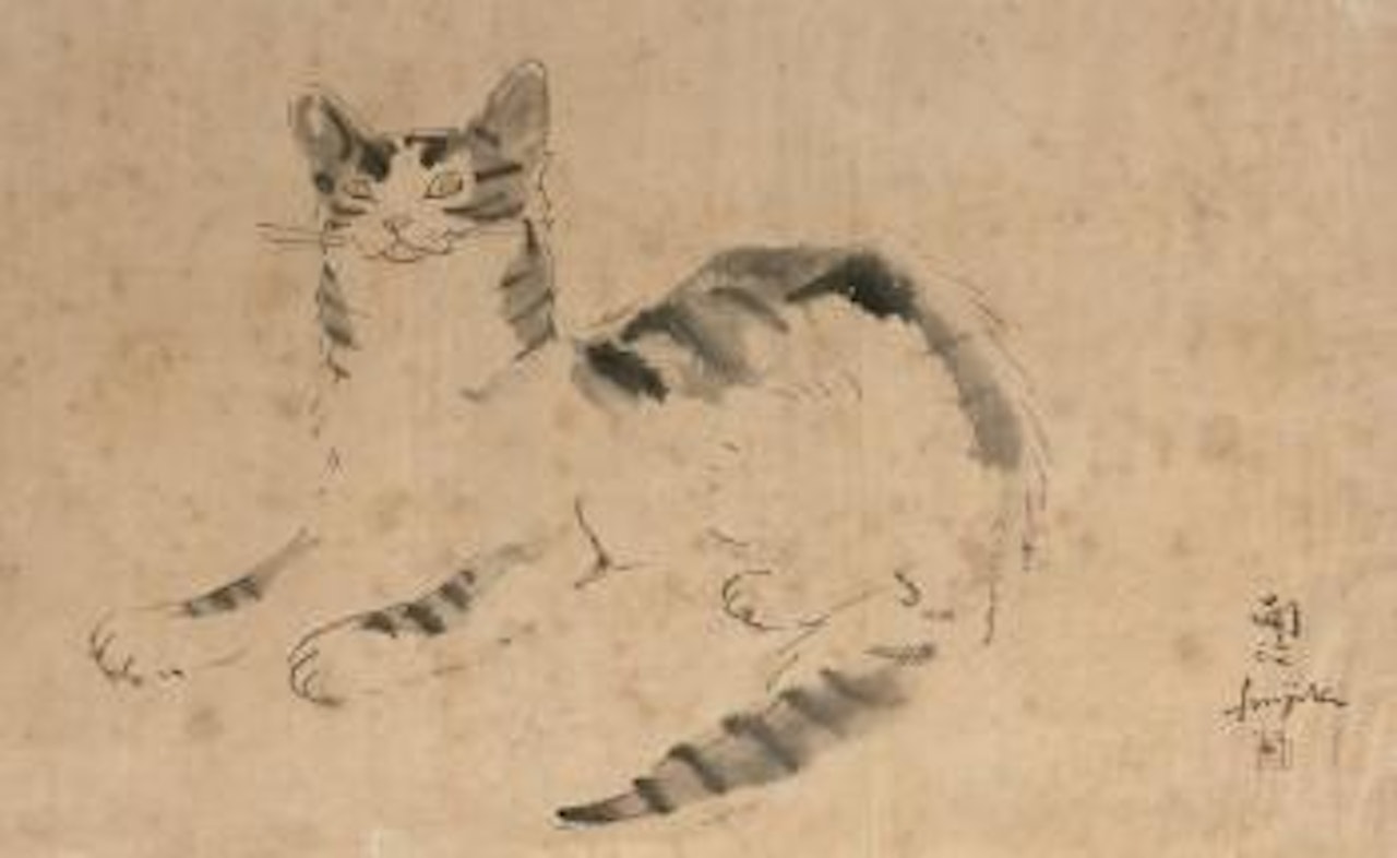 Portrait de chat by Leonard Tsuguharu Foujita