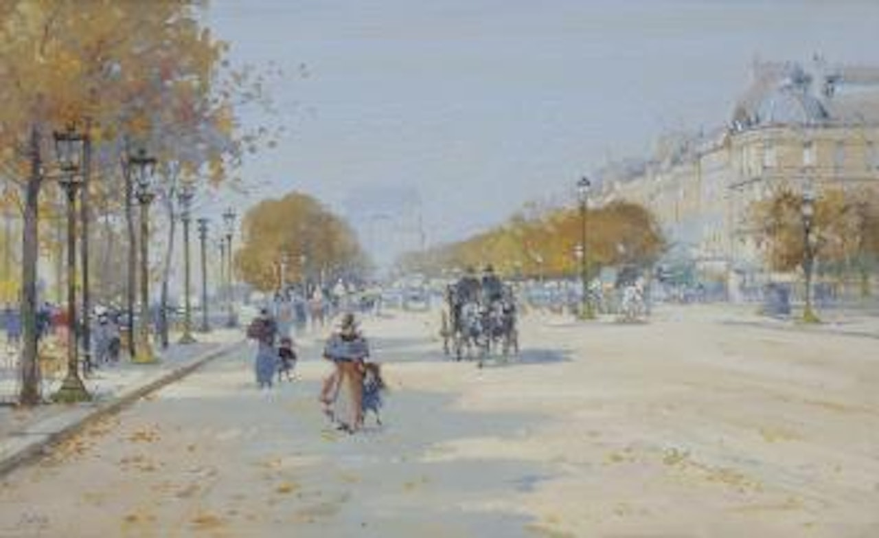 Paris, les Champs-Elysées by Eugene Galien-Laloue