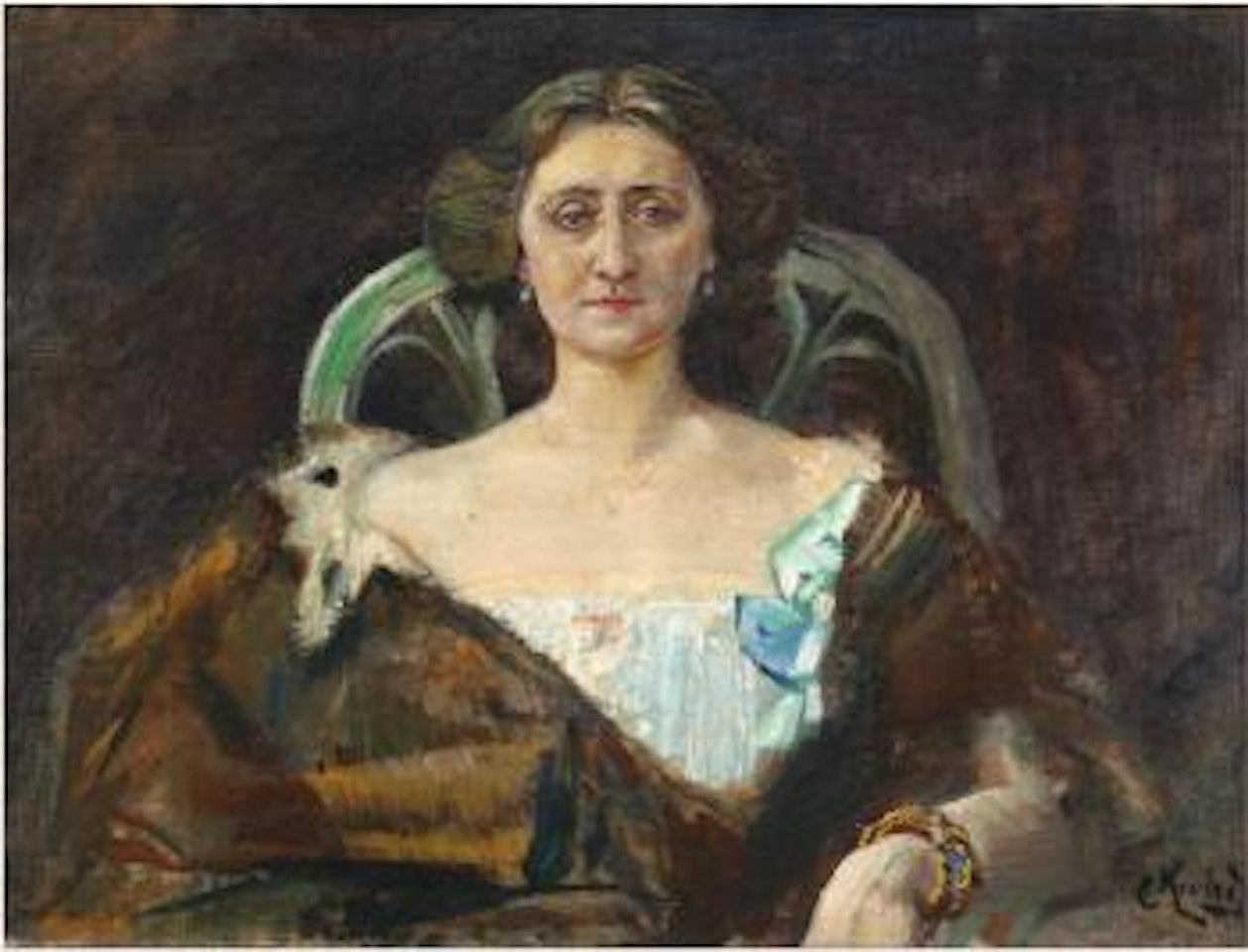 Portrett av fru Baronesse Rytzell by Christian Krohg