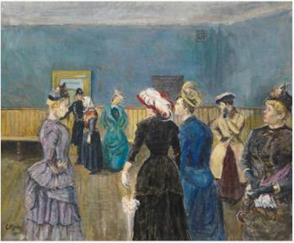 Albertine i politilegens venteværelse by Christian Krohg