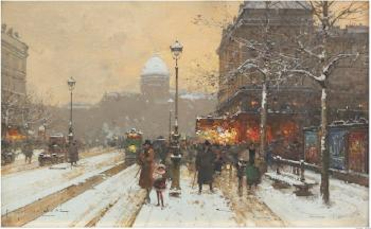 L'eglise Saint-Augustin by Eugene Galien-Laloue