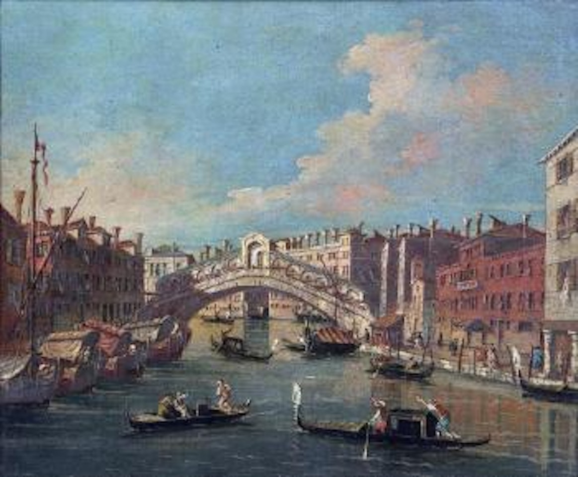Vue du Pont du Rialto by Venetian School
