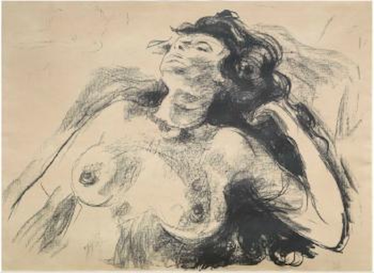 Liggende halvakt I / Reclining nude by Edvard Munch