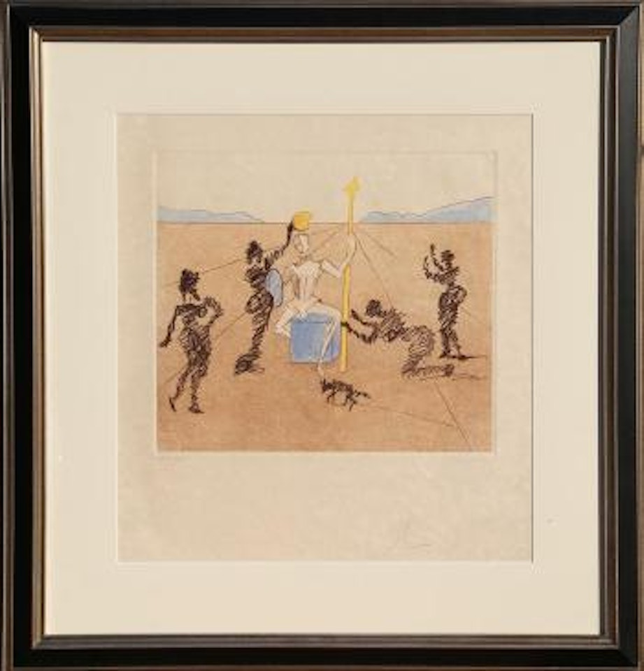 The golden helmet of Mandrino from Historia de Don Quichote de la Mancha by Salvador Dali