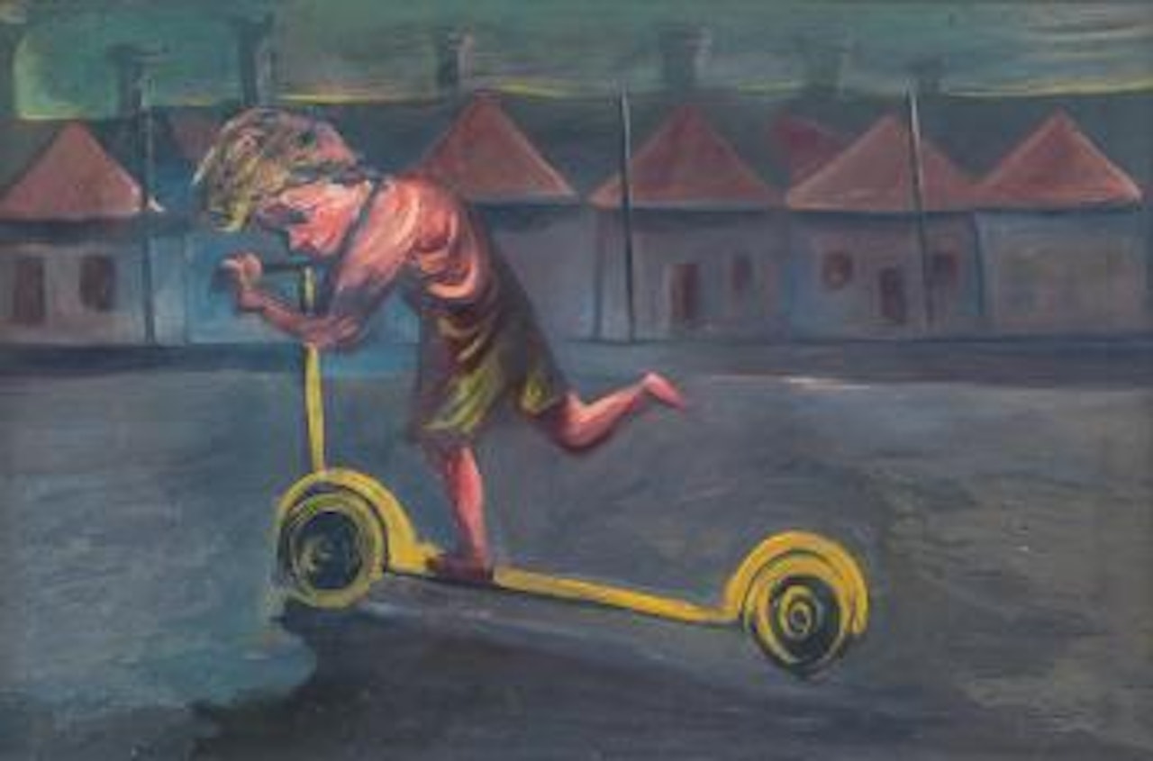 Boy on Scooter by Charles Blackman