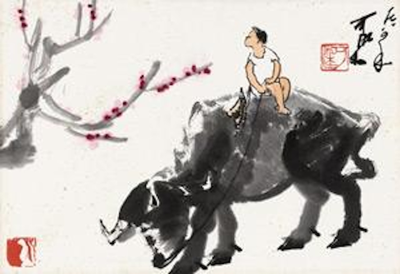 Herding Buffalo by Li Keran