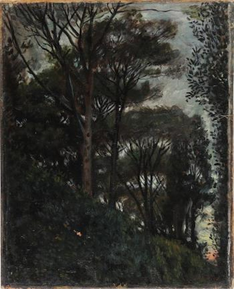 Sunset in Villa Medici gardens by Giorgio de Chirico