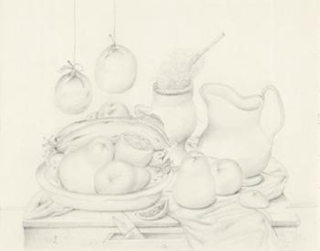 Stilleben mit hängenden Orangen by Fernando Botero