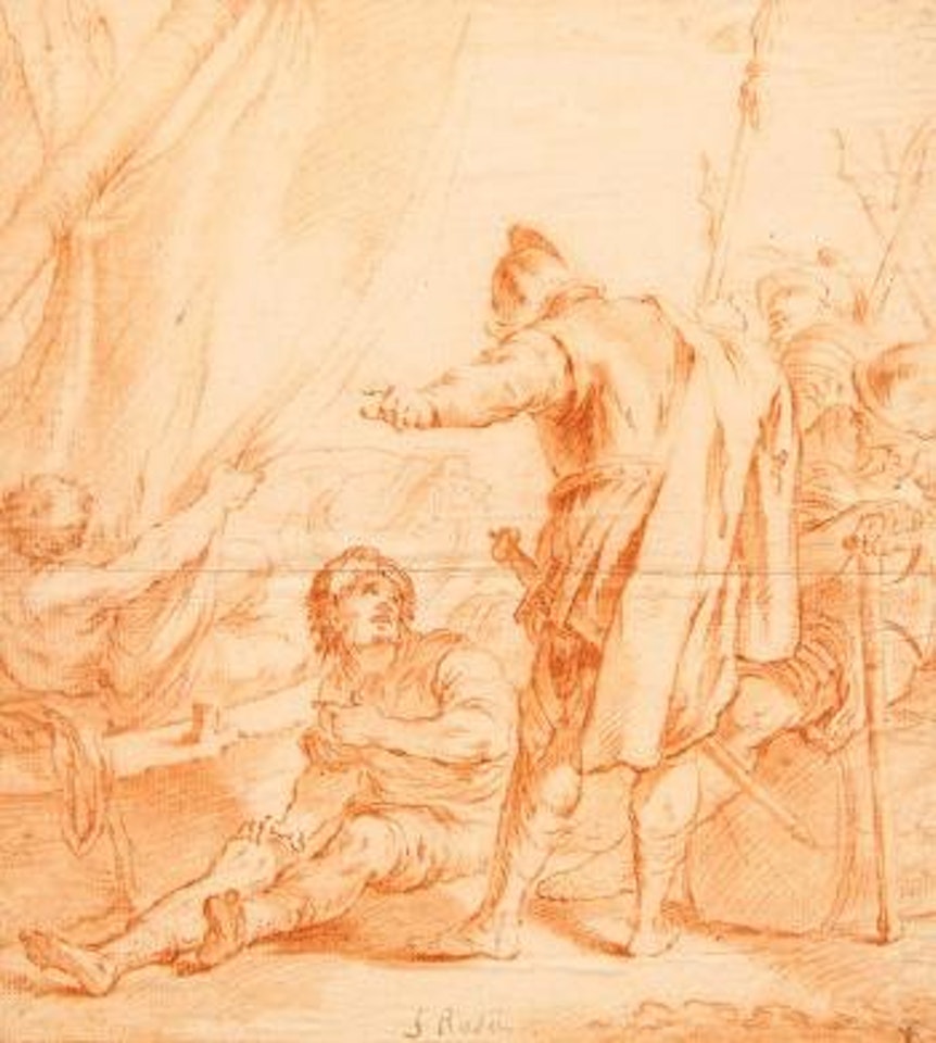 Soldier and Seated Figure by Salvator Rosa